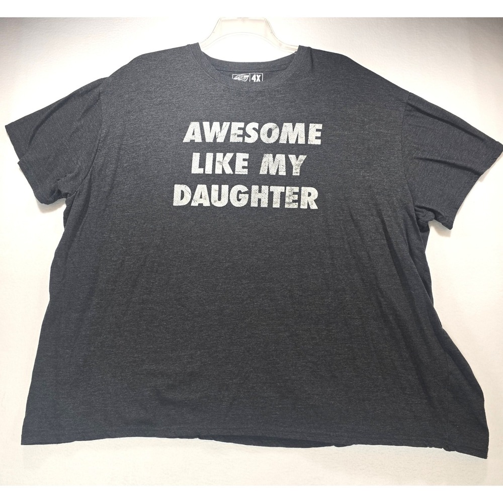 Fathers Day Awesome Like My Daughter Graphic T-Shirt Charcoal Grey 4X Big‎ Tall
